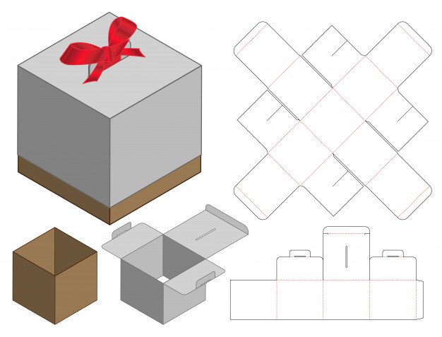 天地盖包装盒纸盒礼品盒刀版展开图模板矢量设计与立体制作指北